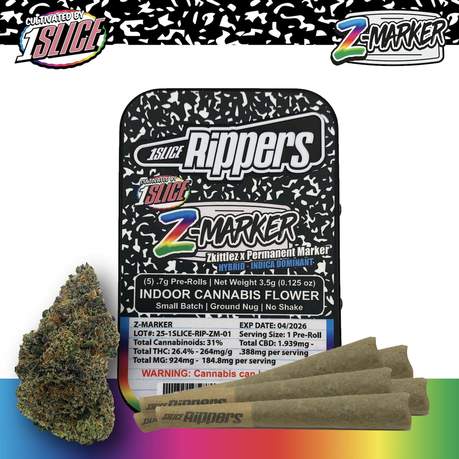 1Slice | 0.7g Pre-Roll 5pk (3.5g) | Z-Marker