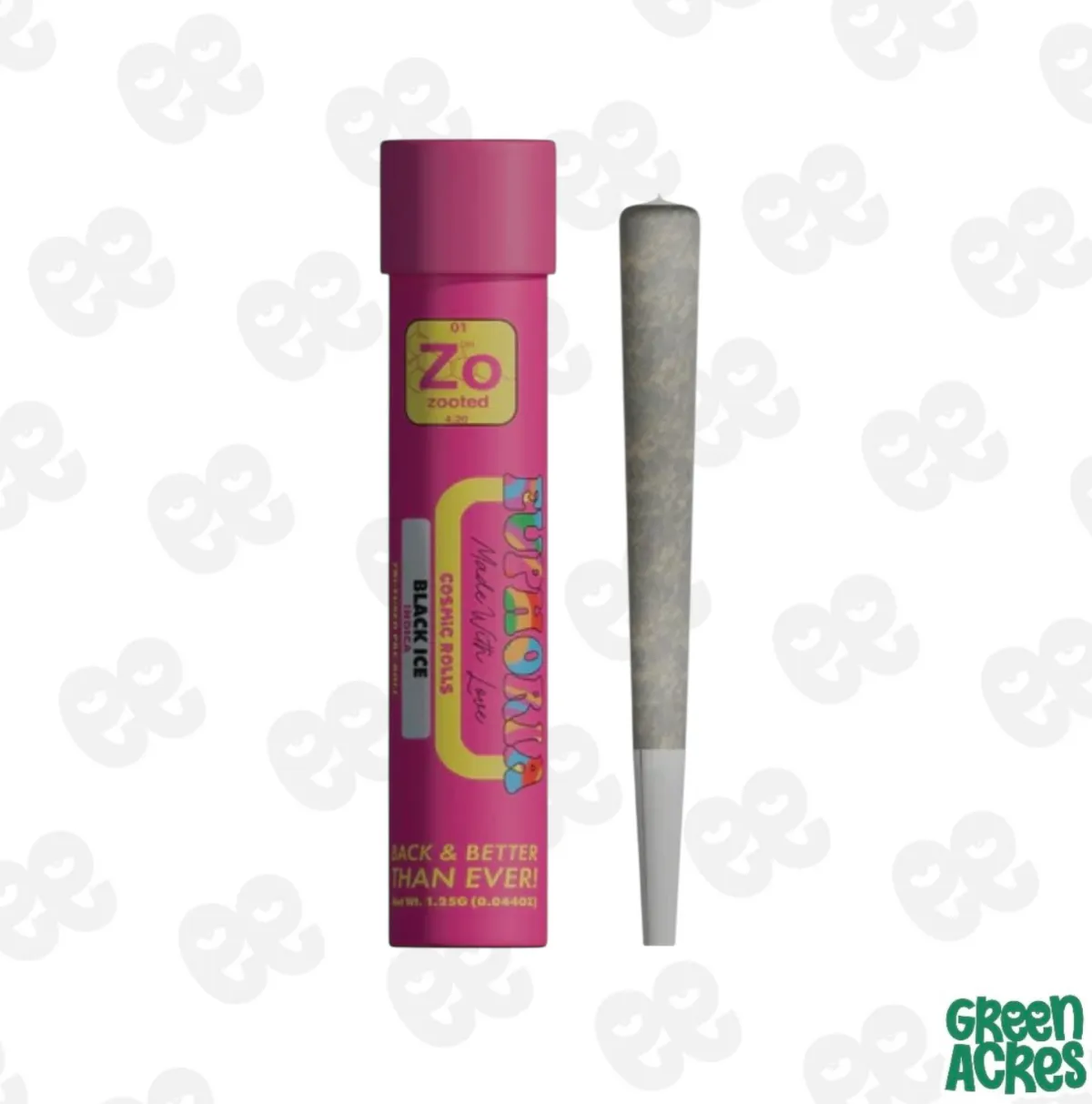 ZOOTED: Black Ice 1.25G Live Resin Infused Pre-Roll | Green Acres