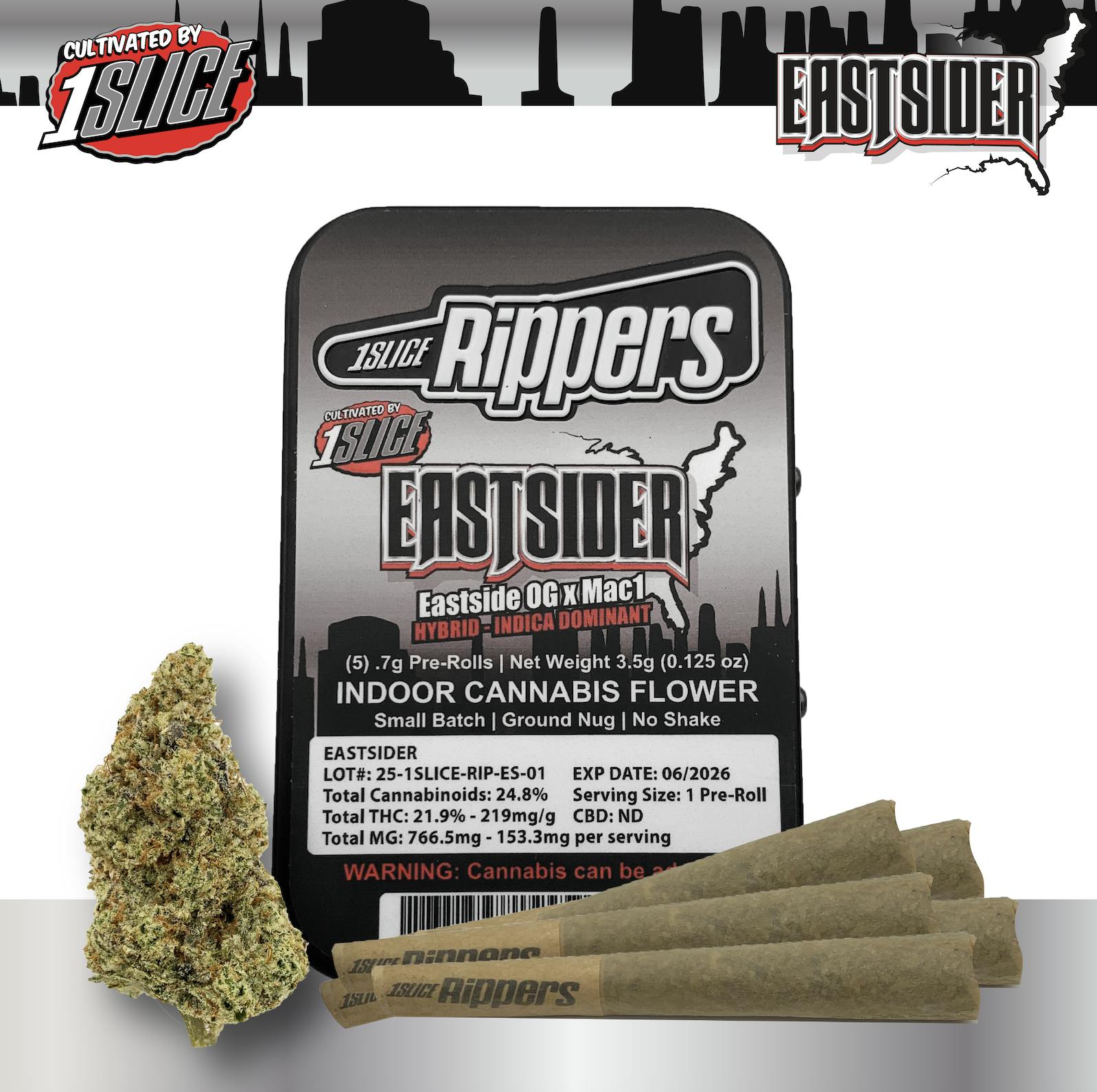 1Slice | 0.7g Pre-Roll 5pk (3.5g) | Eastsider
