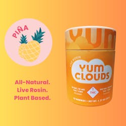 Yum Clouds | 1:1 Pineapple | 10ct Live Rosin Gummies