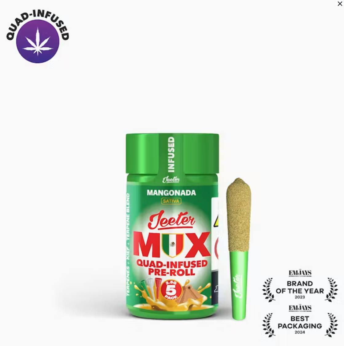 Baby Jeeter | Mangonada | 2.5G (5 x 0.5G) Infused Pre-Rolls