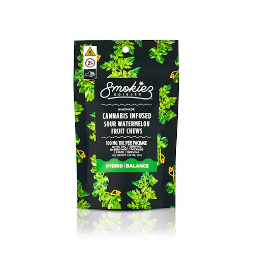 Smokiez Sour Watermelon Fruit Chews 10mg 10pk-1