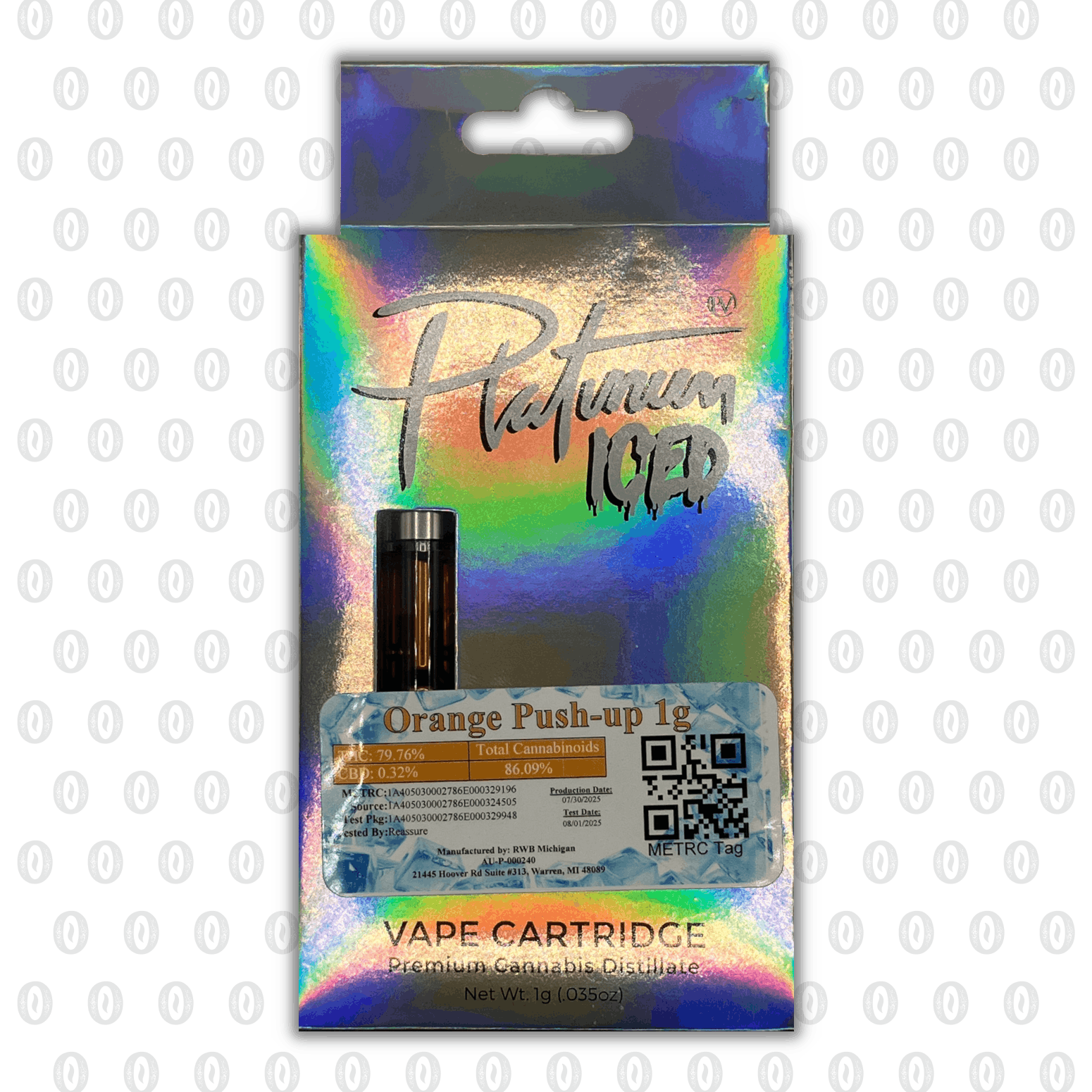 Platinum Vape | Vape Cart - 1g - Orange Push-Up *Iced*