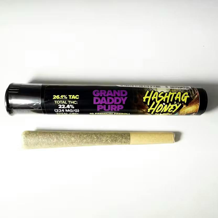 Product Hashtag Honey | Grand Daddy Purp | 1g Preroll | E24
