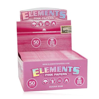 ELEMENTS - Rice Rolling Papers - Pink - King Size Slim