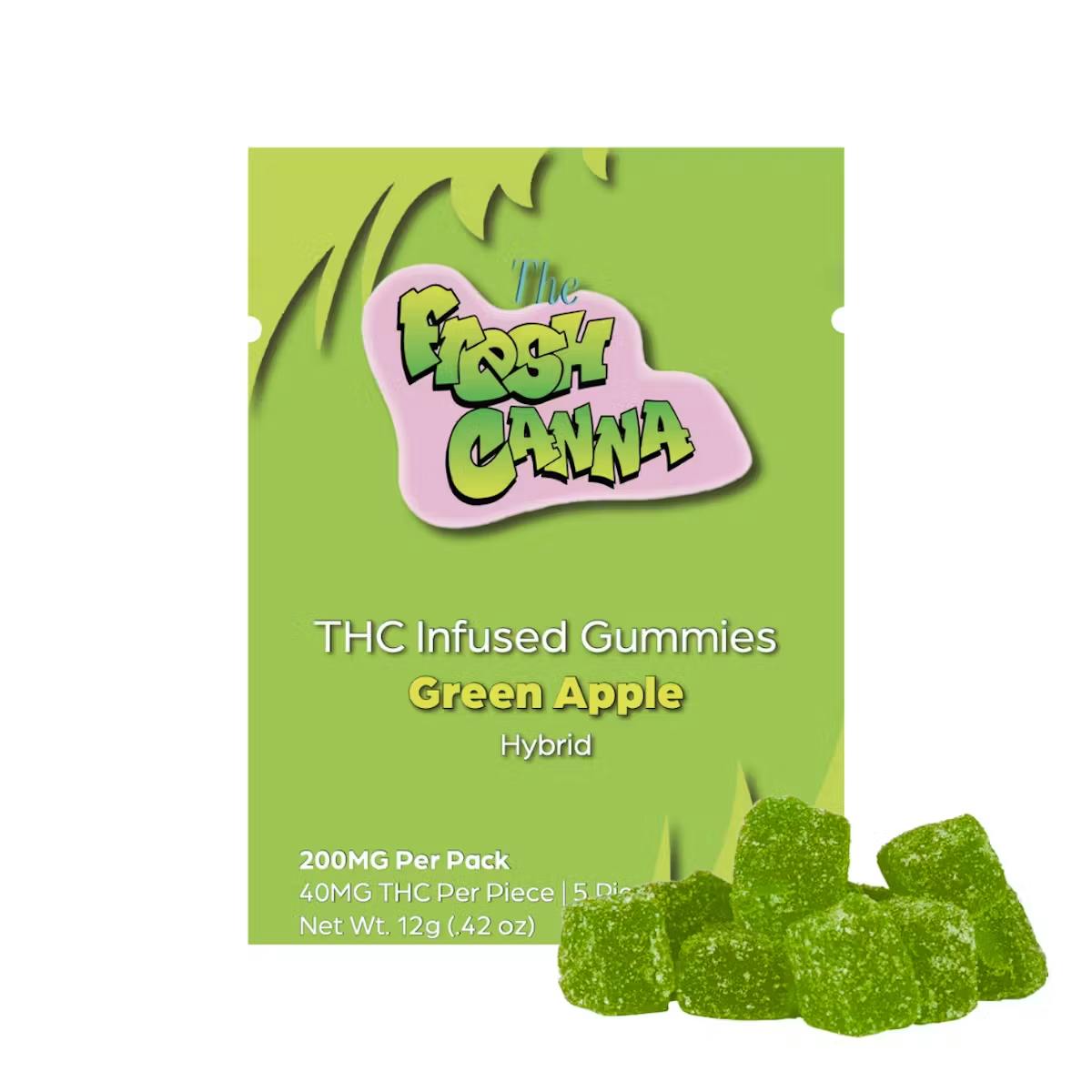 Fresh Canna - 200mg Live Resin Gummies - Green Apple