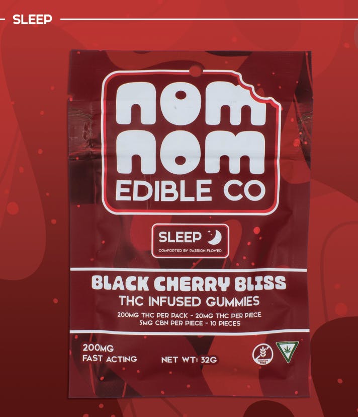 Product: NomNom Edible Co | Gummies - 200mg - Black Cherry Bliss (Sleep)