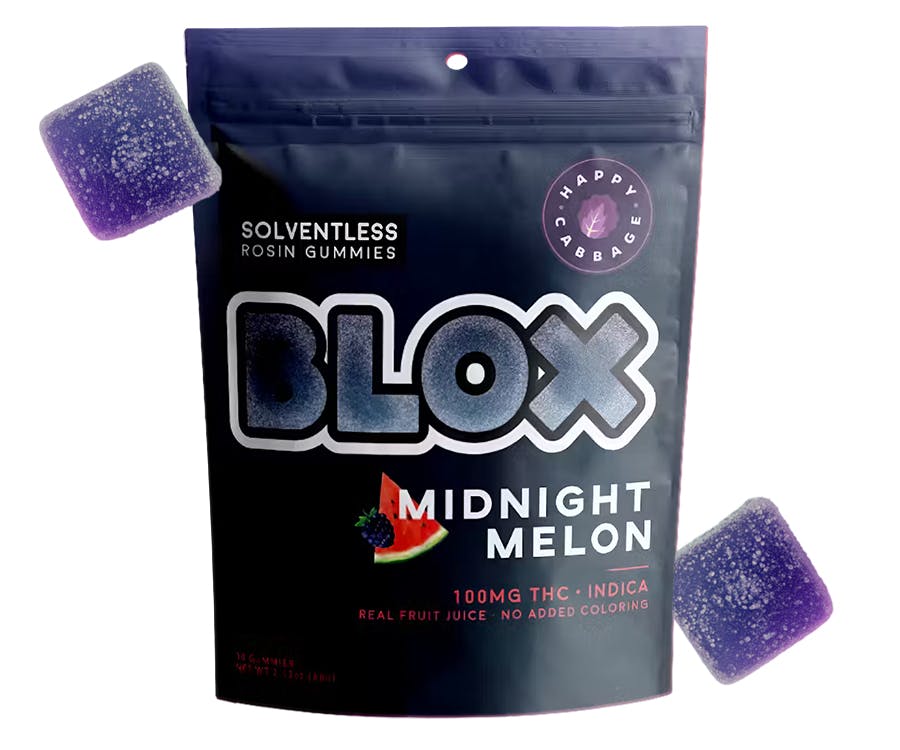 Blox- Midnight Melon (Indica) 100mg- Solventless Rosin Gummies 10pk