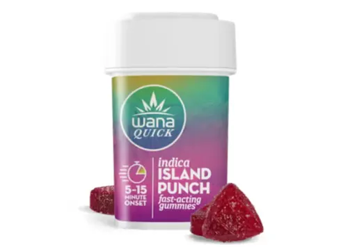 Wana Quick | Island Punch | Indica | Fast-Acting 10mg/Gummy | 10pk-1