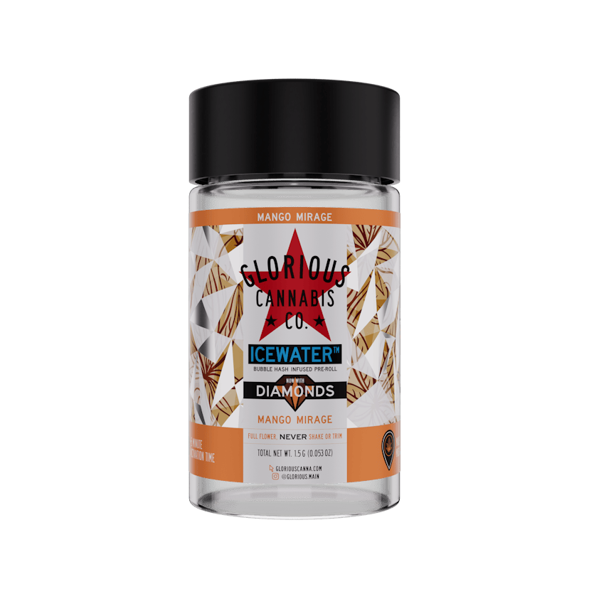 Glorious Cannabis Icewater Hash Infused Pre-Roll 3pk | Mango Mirage