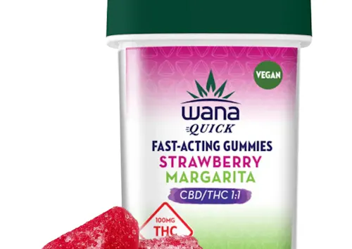 Wana | Strawberry Margarita Quick Gummies 1:1 THC:CBD | 100mg (10pk)-active