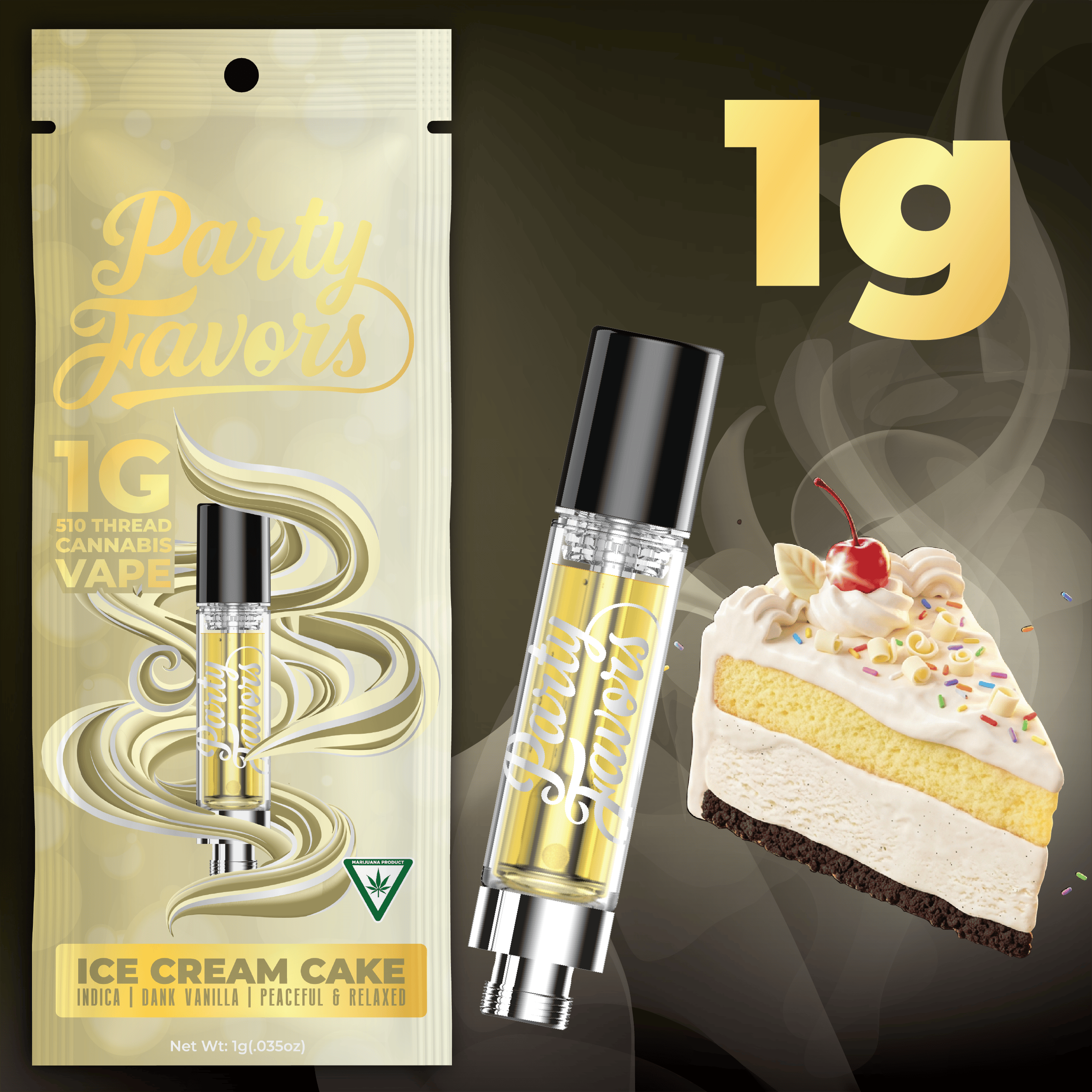 Party Favors - 1g Cart - Ice Cream Cake