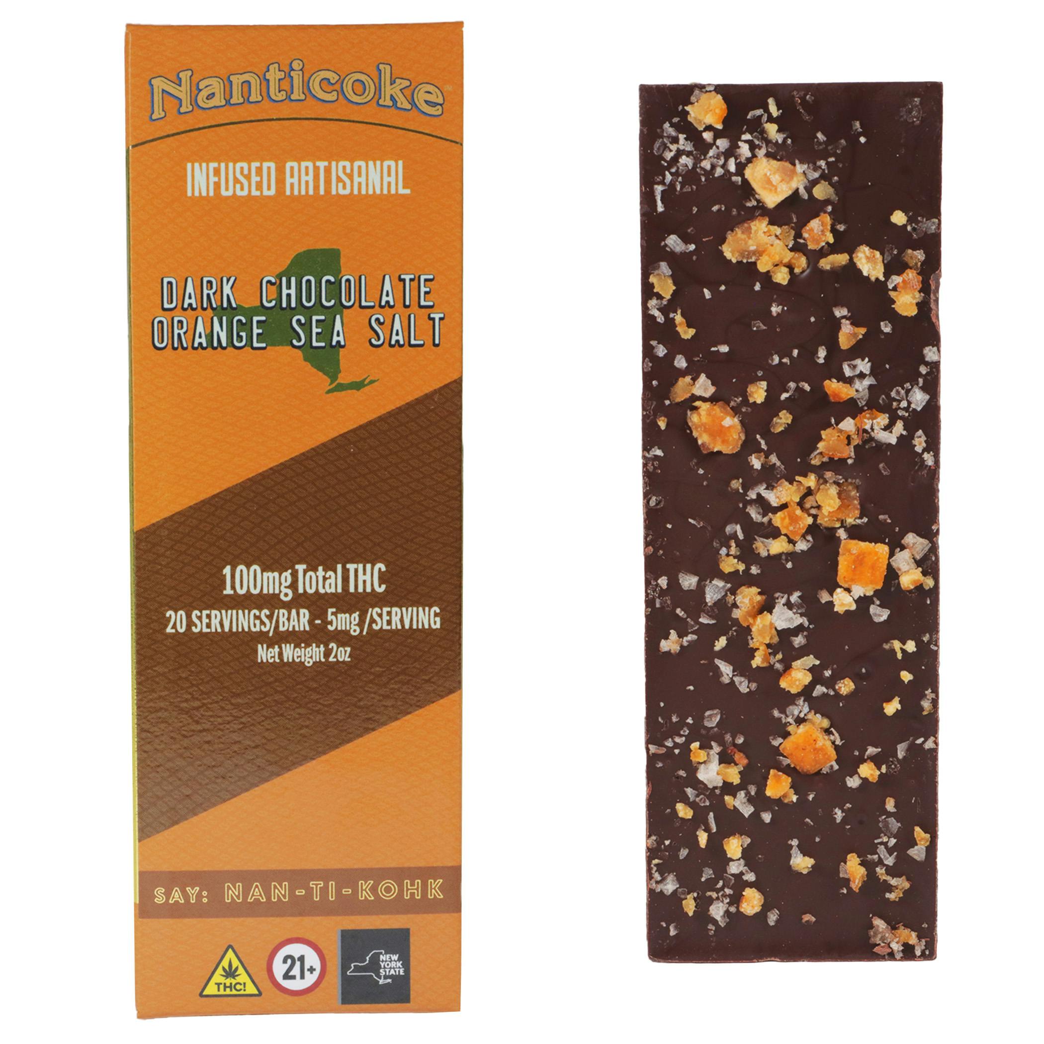 Nanticoke | Dark Chocolate Orange Sea Salt Bar | 100mg