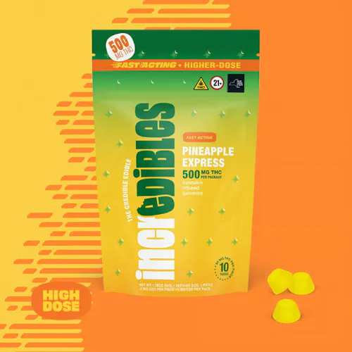 Rise Incredibles Fast Acting Pineapple Express Gummies 50mg 10pk (500mg)-1