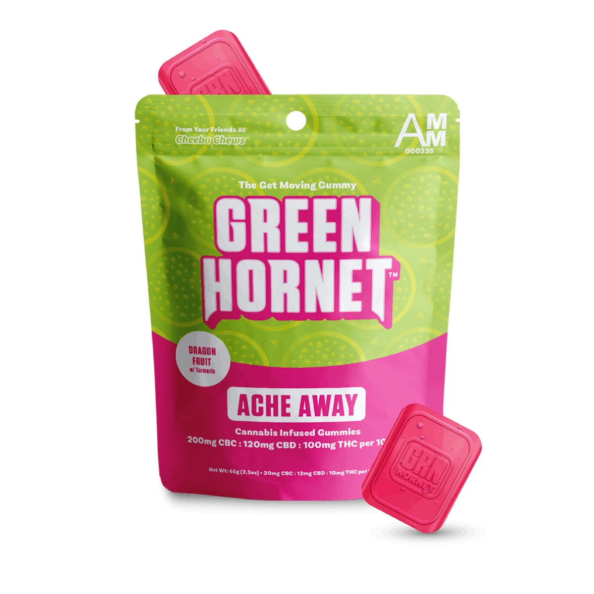 Image of Ache Away Dragonfruit | 100mg Green Hornet Gummies | Cheeba