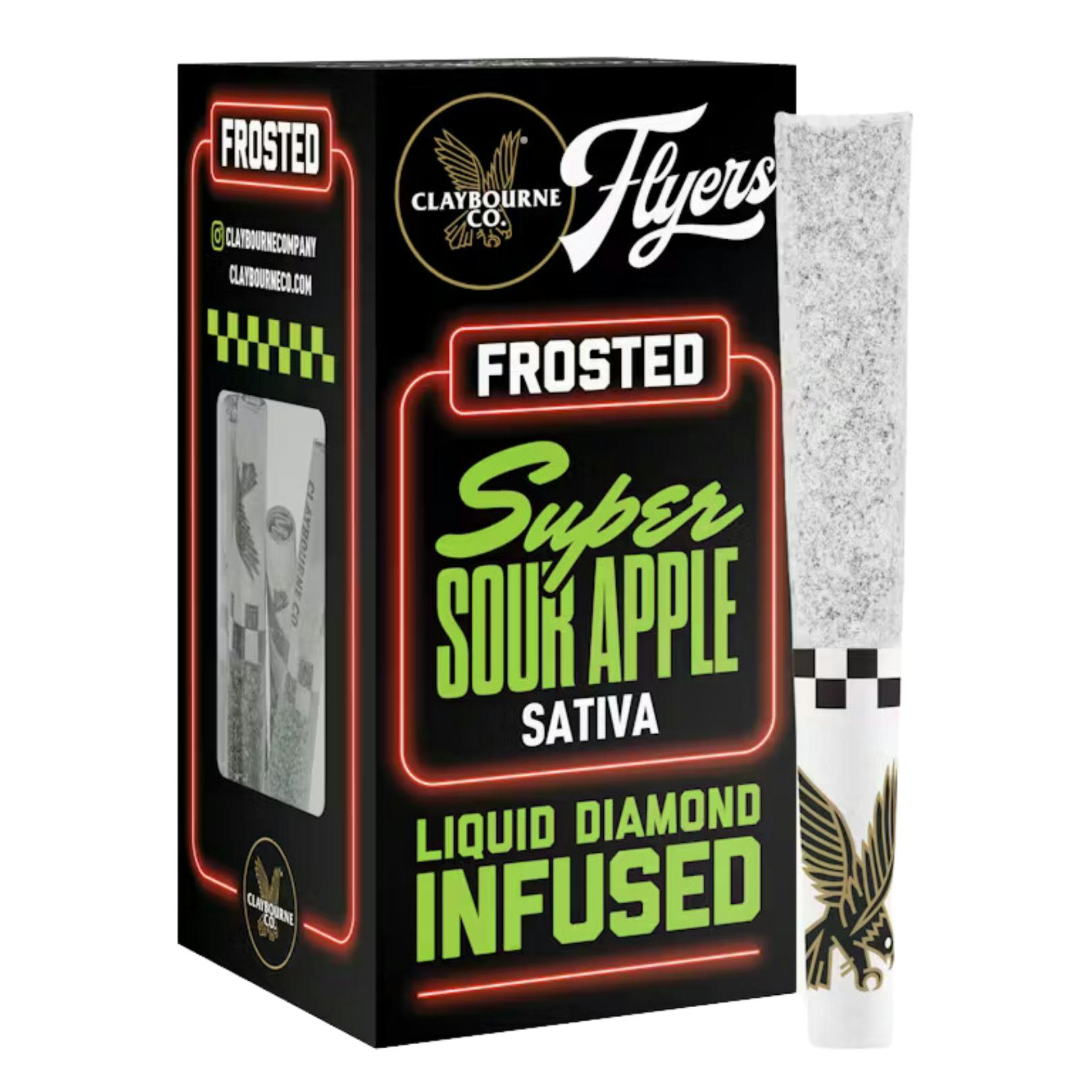 SUPER SOUR APPLE  LIQUID DIAMOND INFUSED THCa DUSTED 5PK PREROLLS