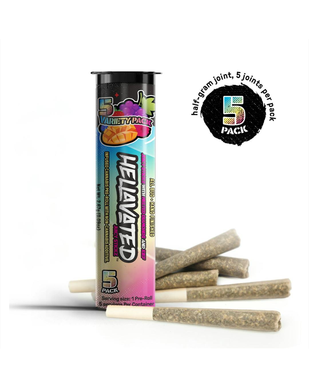 2本セット！【CRDH×THXE 60%】JUICY JOLLY Hellavated | Variety Pack Juicy Stickz DISTILLATE INFUSED 5pk