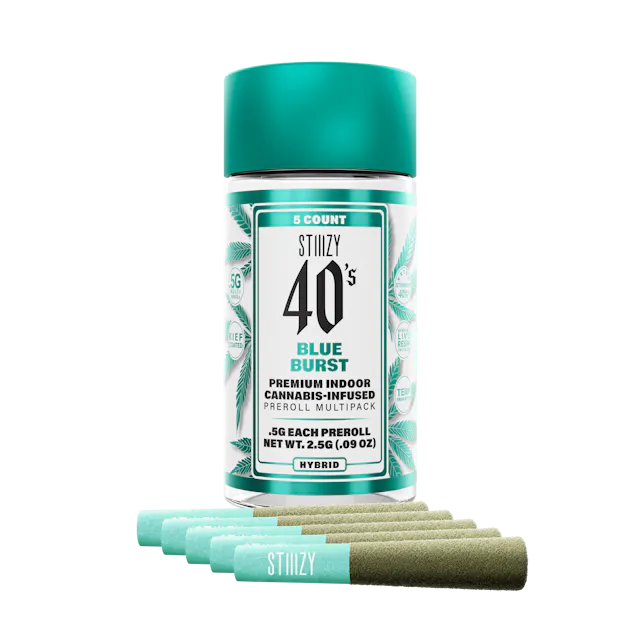 STIIIZY Blue Burst 40's Infused Pre-Roll 0.5g 5-pack | 2.5g