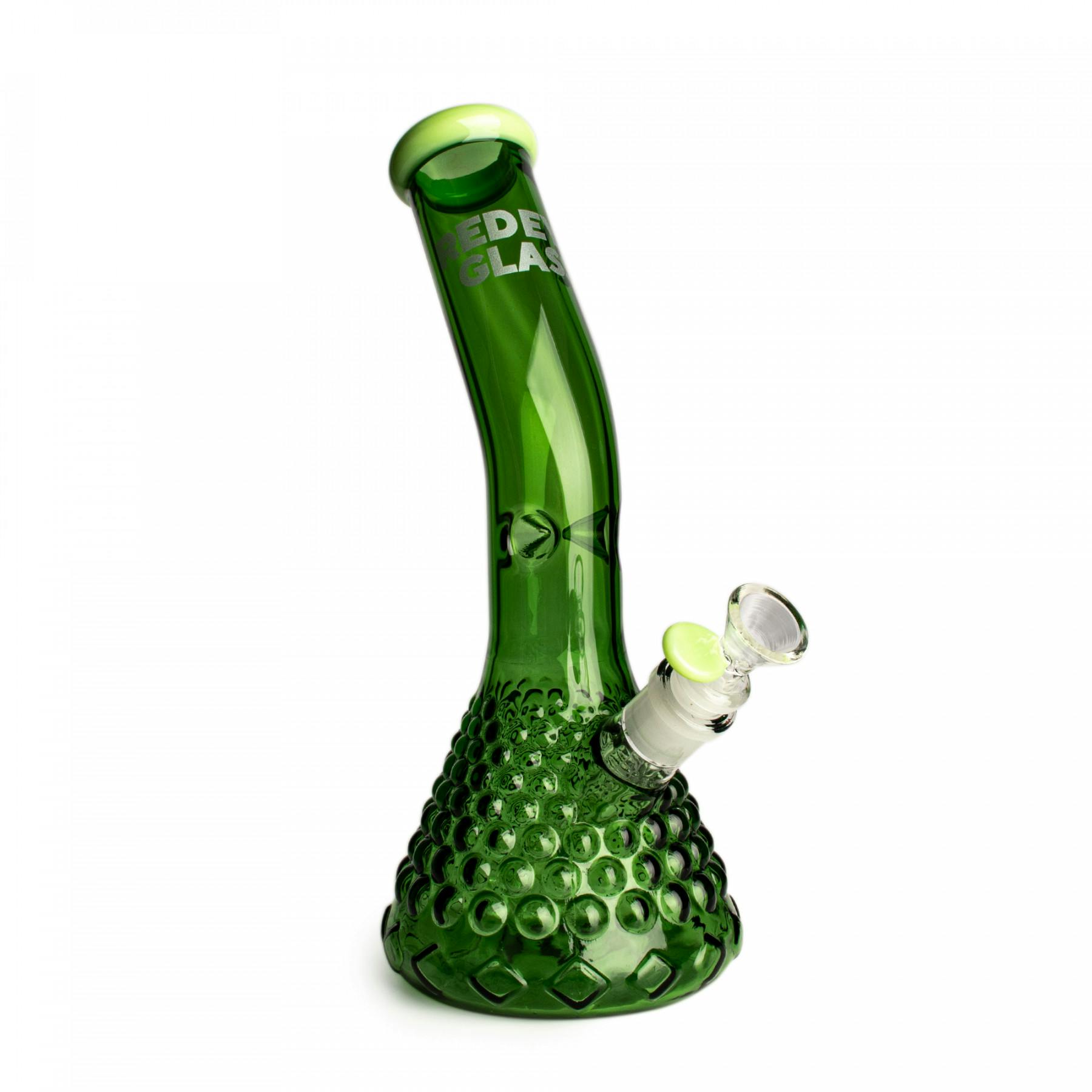Red eye glass - cronus lean-back textured beaker - 12