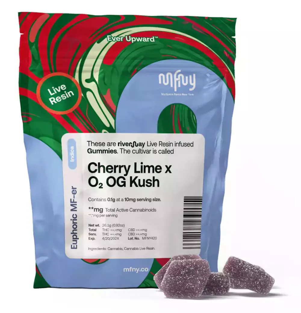 Product MFNY - Lime x o2 OG Kush - 100mg - Live Resin Gummies
