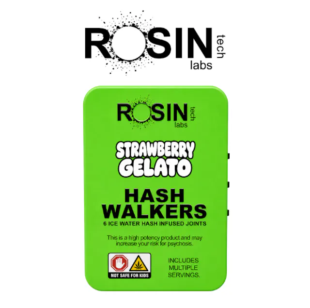 Rosin Tech Labs Hash Walkers Strawberry Gelato 6pk/3g (hybrid, infused pre roll packs)