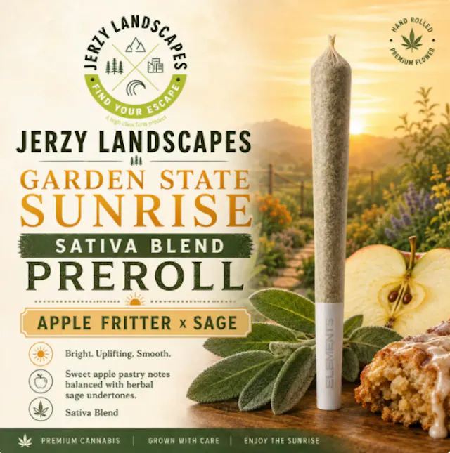 Jerzy Landscapes Pre-Roll Garden State Sunrise .5g (sativa hybrid, singles)