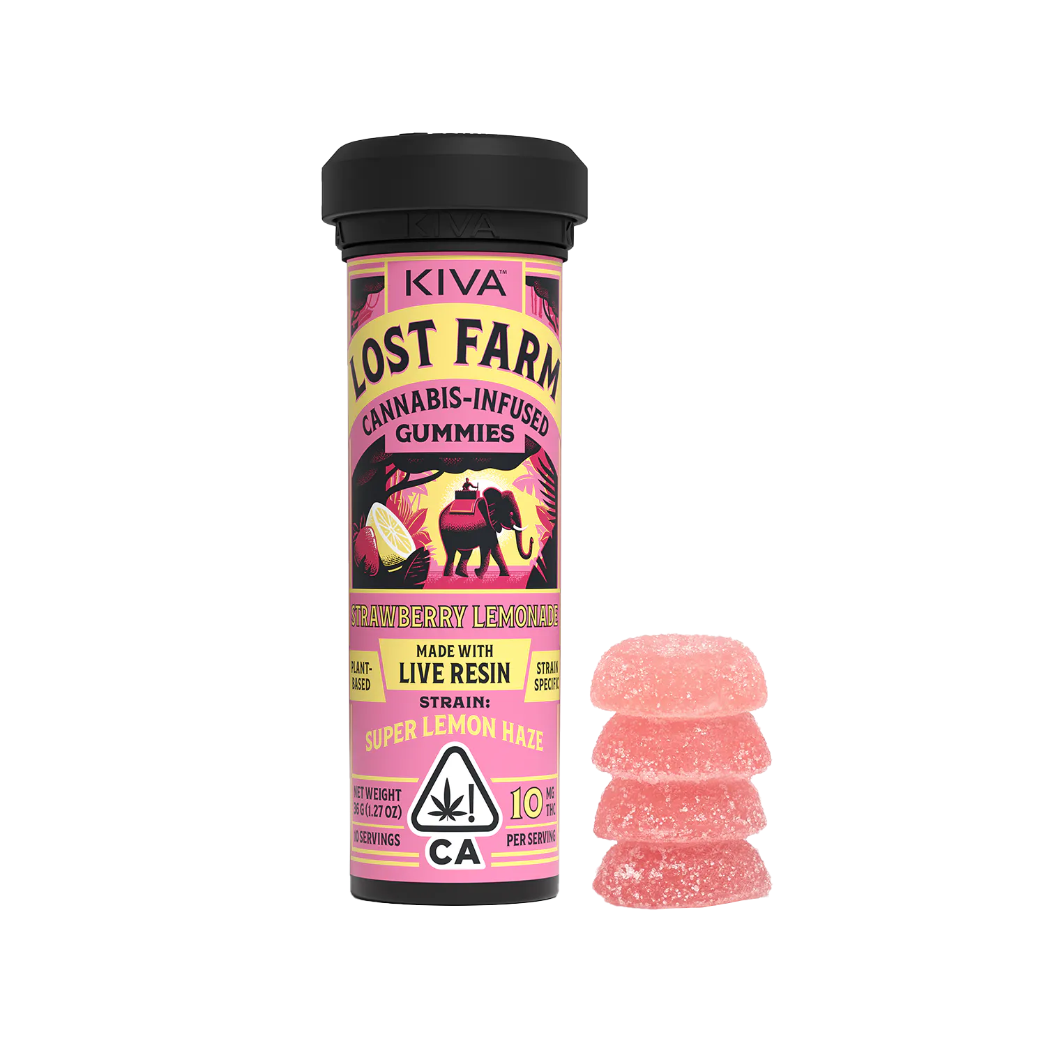 Kiva Lost Farm Gummies - Super Lemon Haze - Strawberry Lemonade