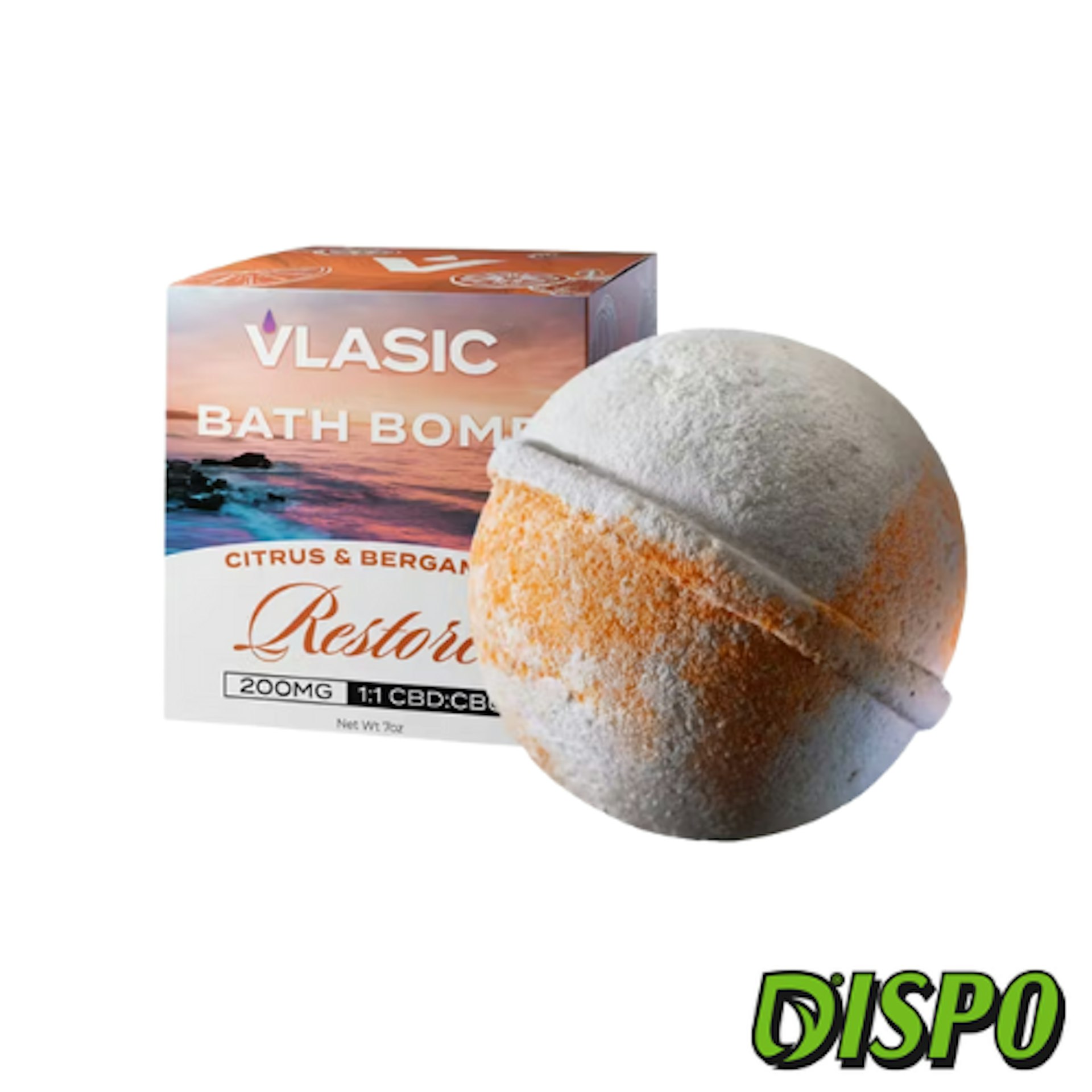 Vlasic Labs - 100mg CBG:100mg CBD RESTORE Citrus Bath Bomb