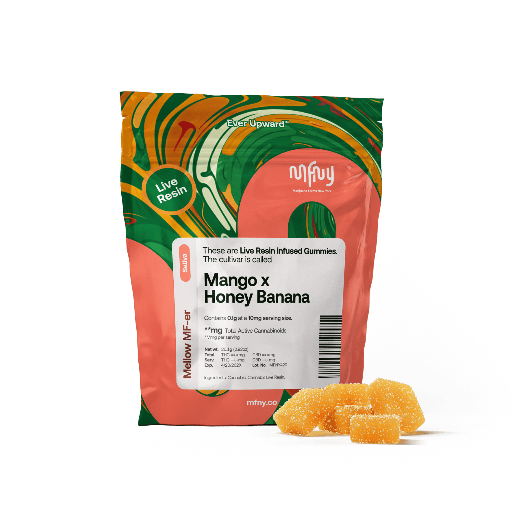 Mango x Honey Banana Live Resin Gummies | 10 pk by MFNY | Buy