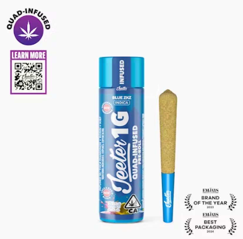 Jeeter | 1g Quad Infused Preroll | Blue ZKZ
