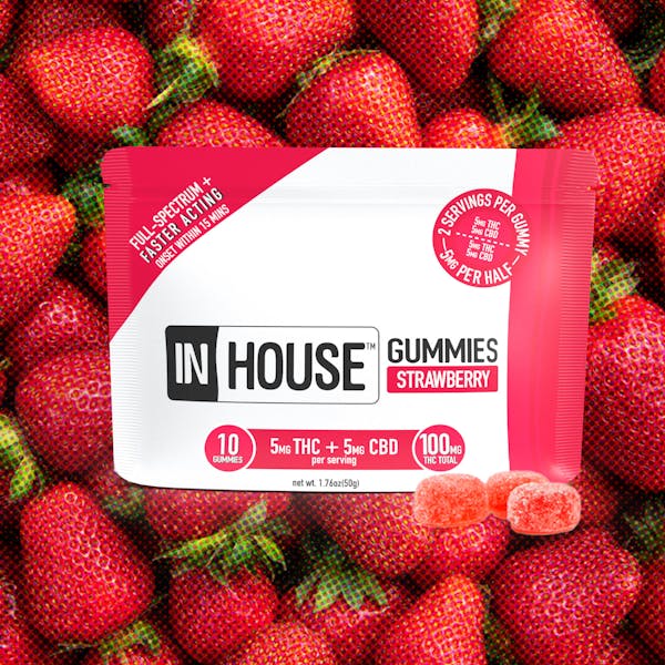 1:1 Strawberry Gummies (THC:CBD) - 5mg/100mg Total