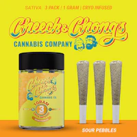 Cheech & Chong - 3 Pack Cryo Infused Pre-Roll - Sour Pebbles (S) - product image at King of Budz