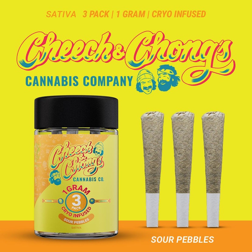 Cheech & Chong - 3 Pack Cryo Infused Pre-Roll - Sour Pebbles (S)