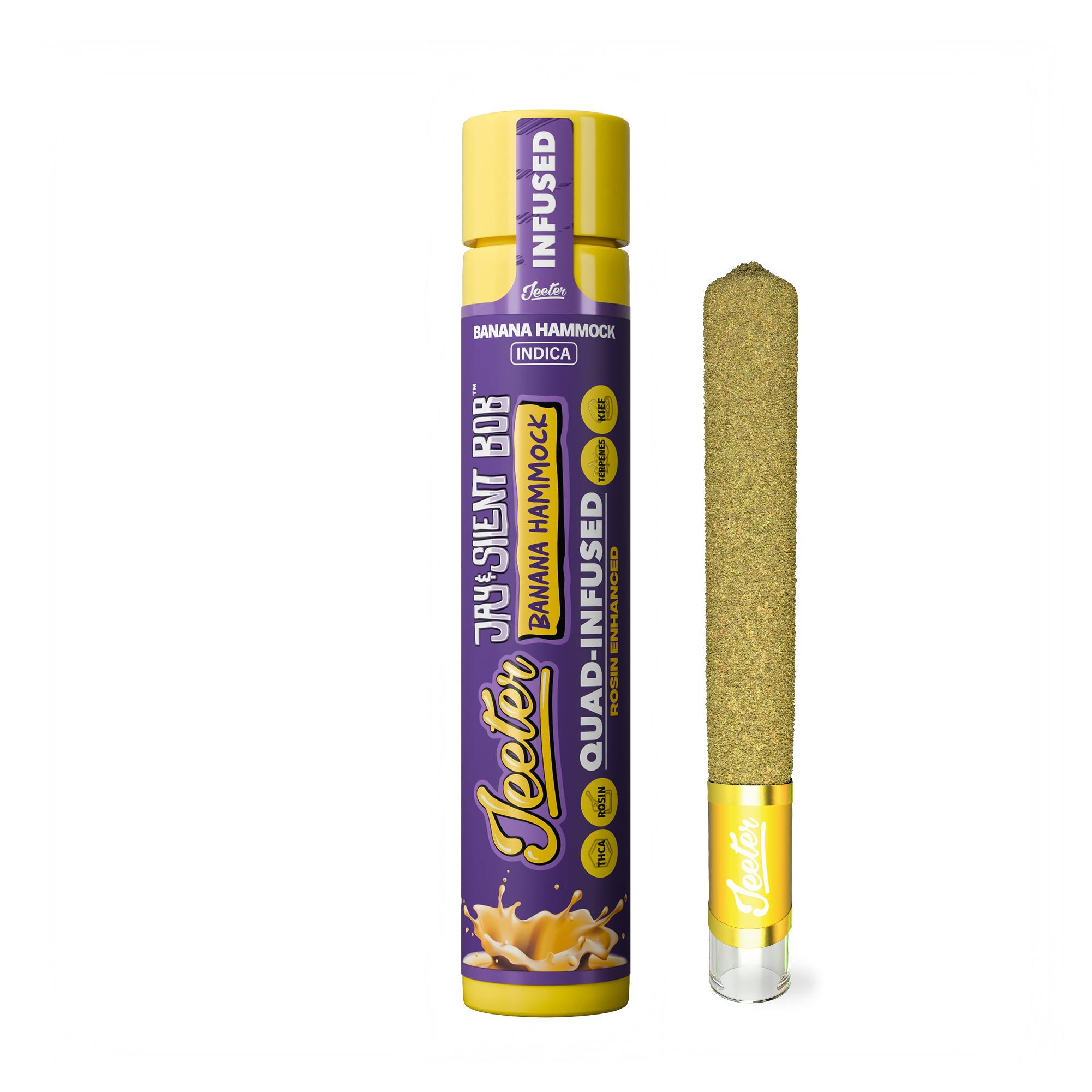 Jeeter Banana Hammock Infused W/ Liquid Diamonds, Rosin, Dusted In Kief Glass Tip Joint - Indica