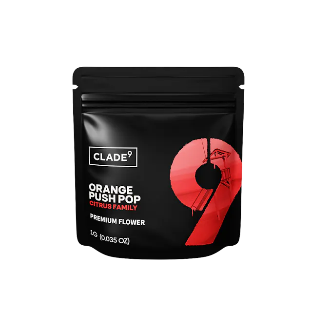 Clade9 Flower Orange Push Pop 1g (sativa hybrid)