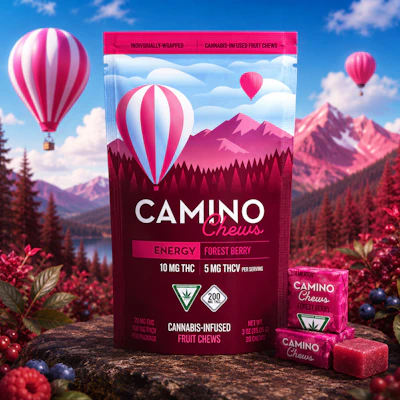 Camino - 200mg THC : 100mg THCV Chews - Forest Berry - EDIBLES by Camino at King of Budz