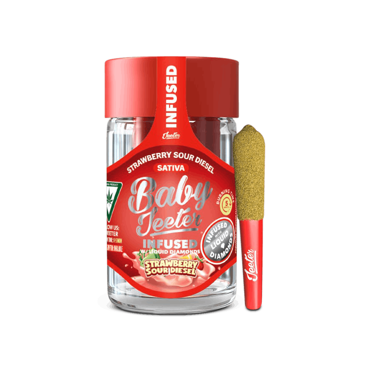 Image of Strawberry Sour Diesel | .5g 5pk Infused Baby Jeeter