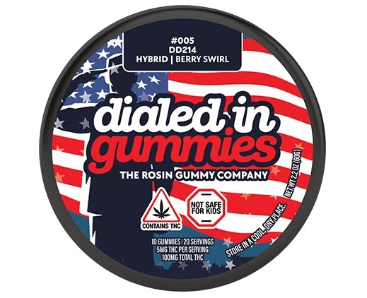 Dialed In | LTO | Rosin Gummies | Berry Swirl x DD214 | 100mg