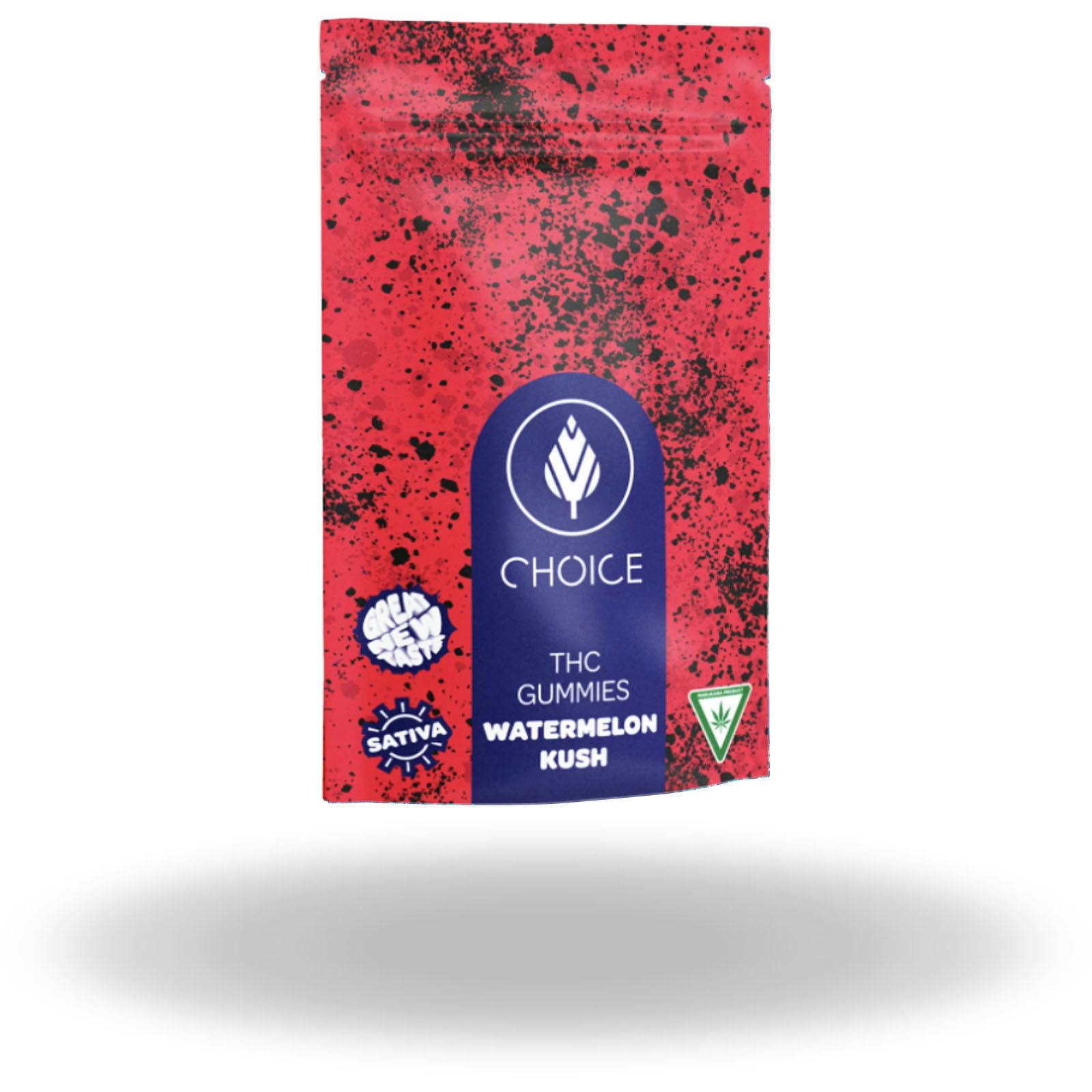 Choice Chews | Watermelon Kush Sativa Gummies | 200mg | Edibles | New ...