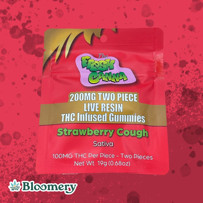 Fresh Canna | 200mg Live Resin Gummies | 2 Pack | Strawberry Cough (Sativa)