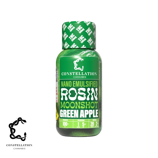 Experience the future of cannabis consumption with Moonshot, the groundbreaking single source hash rosin nano emulsified beverage. Crafted with precision and care, we handle every step of the process from cultivation to extraction, processing, and bottling to deliver an unparalleled customer experience. 

Our revolutionary nano emulsion technology breaks down cannabinoid molecules to 100 nanometers or less, enabling rapid absorption into your bloodstream within minutes. Prepare for a high that will redefine your expectations. Unlock a new level of enjoyment with Moonshot.