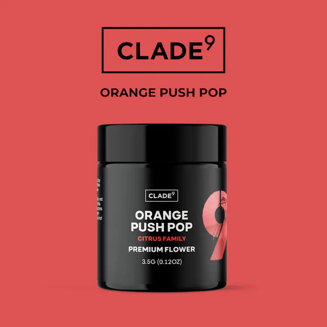 Clade9 Flower Orange Push Pop 3.5g (sativa hybrid, whole flower)