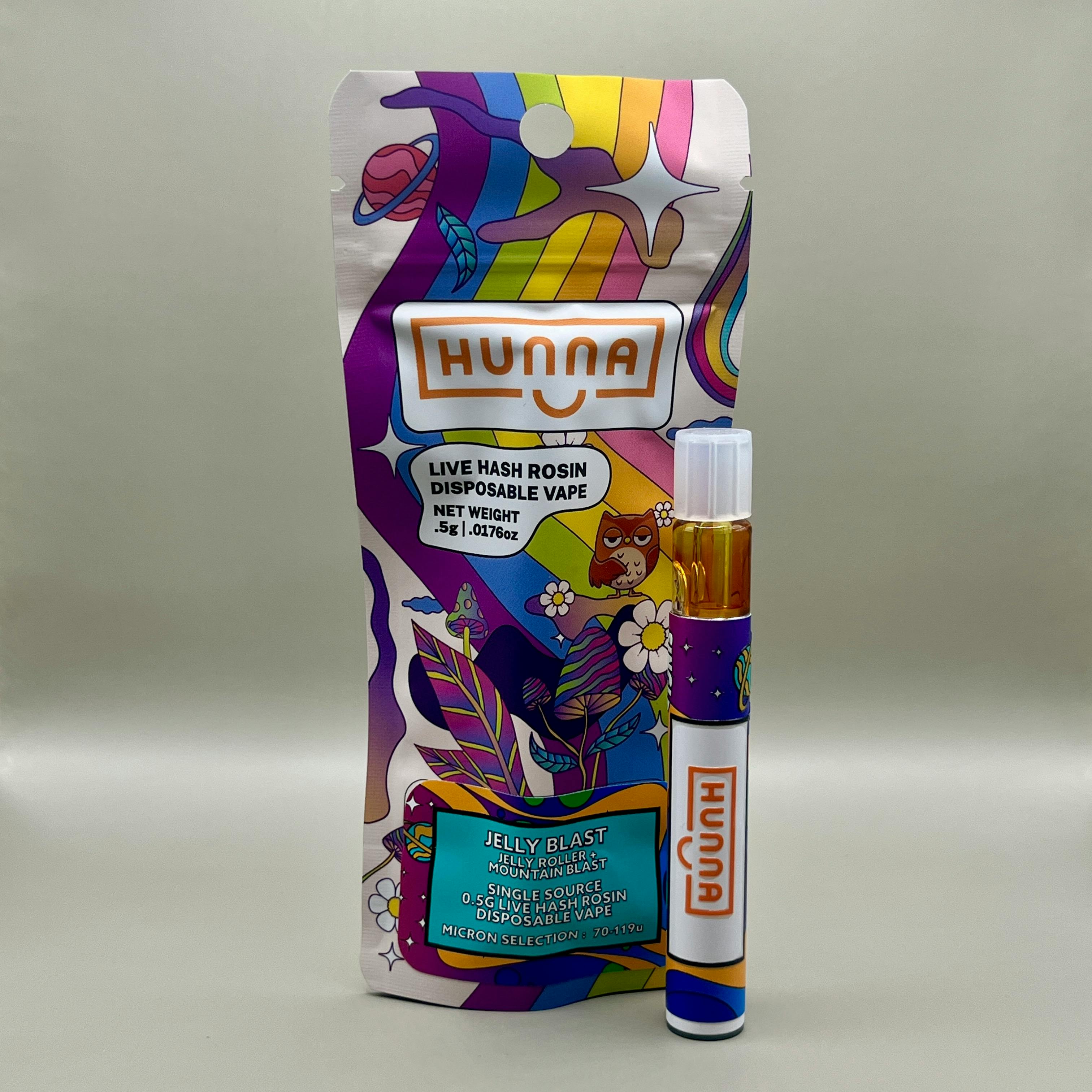 Hunna - .5g Live Rosin Disposable - Jelly Blast