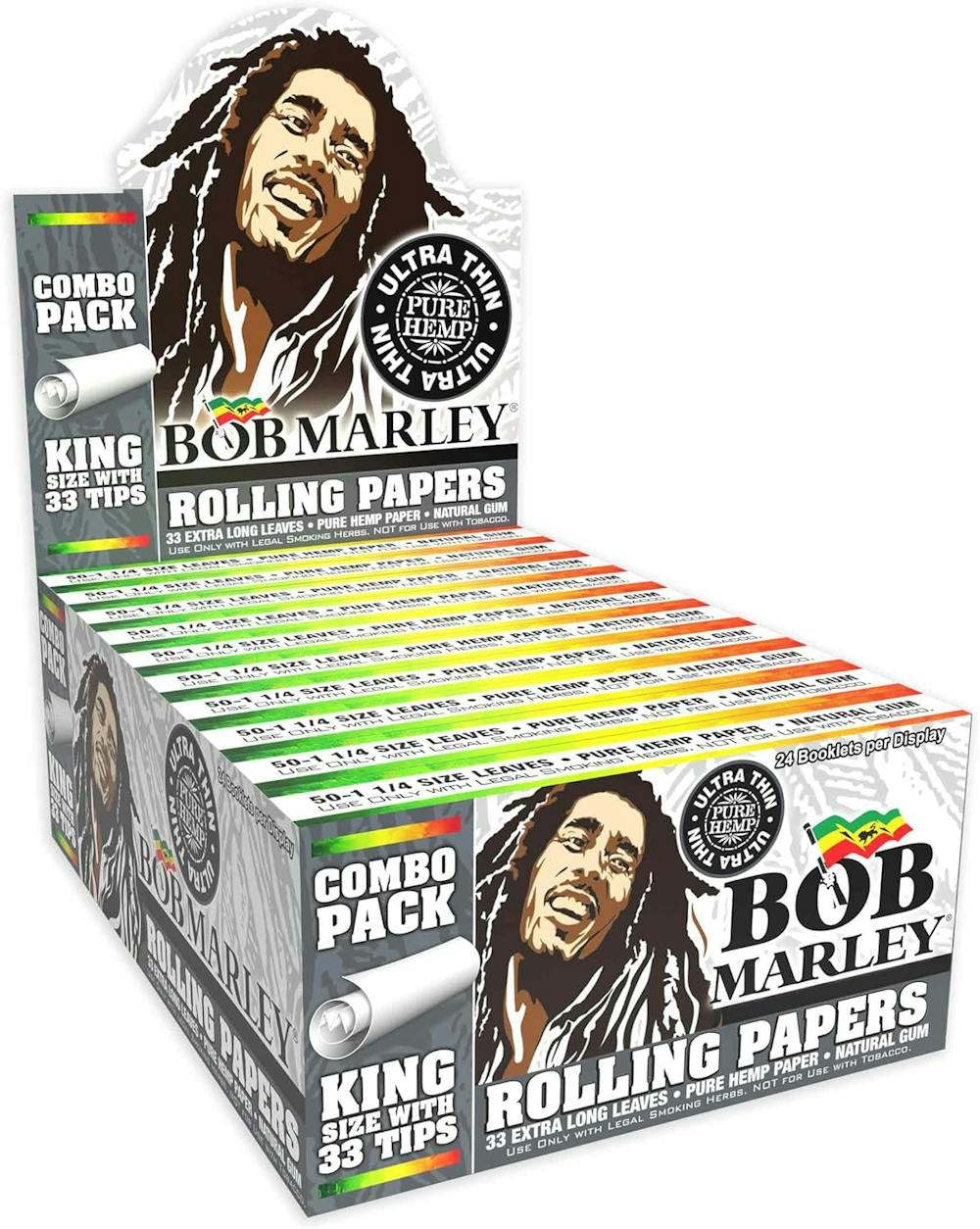 Product Bob Marley | King Size w Tips | Hemp Papers