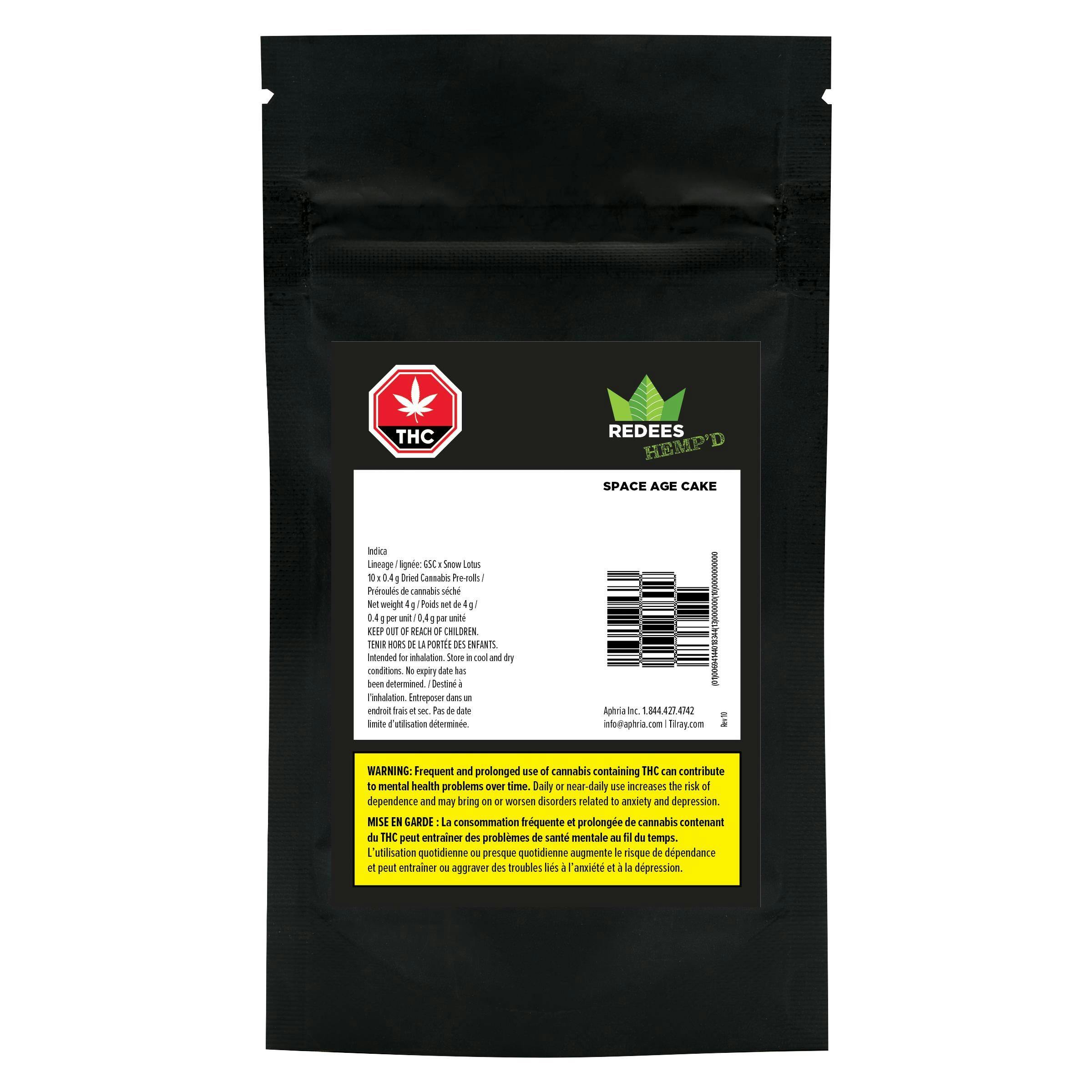 Space age cake redees hemp'd pre-roll - 10x0. 4g