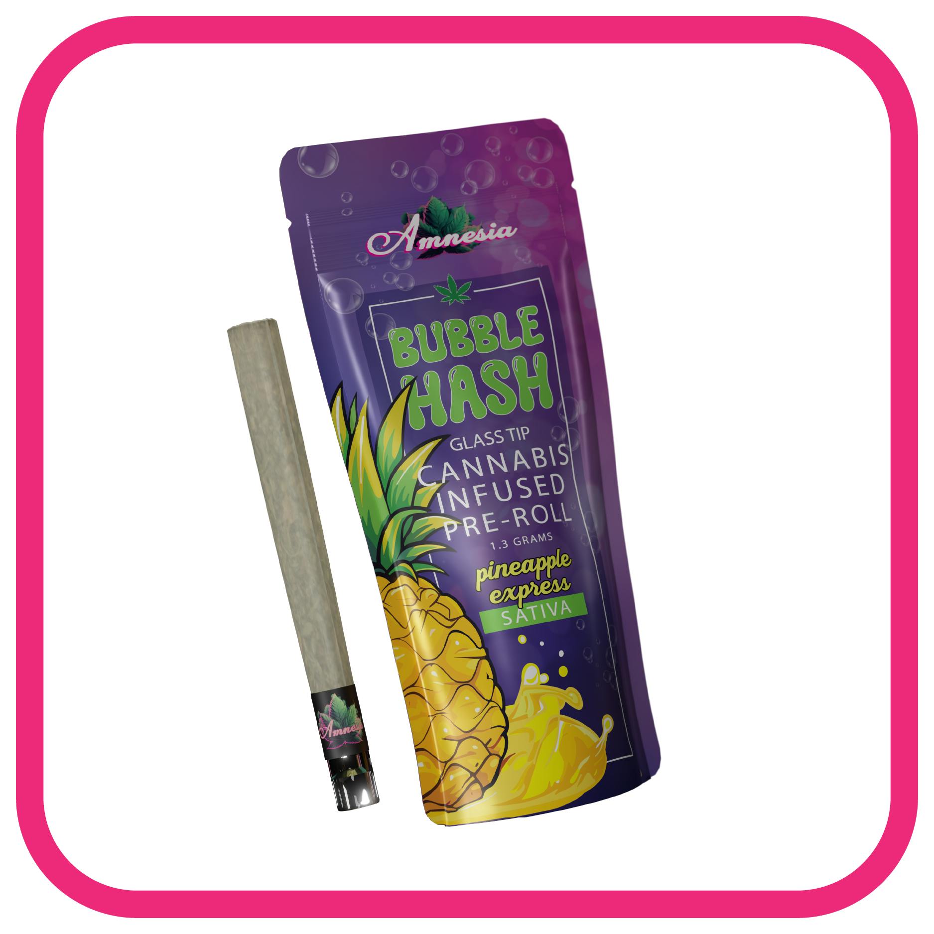 Product: AMNESIA | PINEAPPLE EXPRESS | INFUSED PRE-ROLL (GLASS TIP) | 1.3G | SATIVA