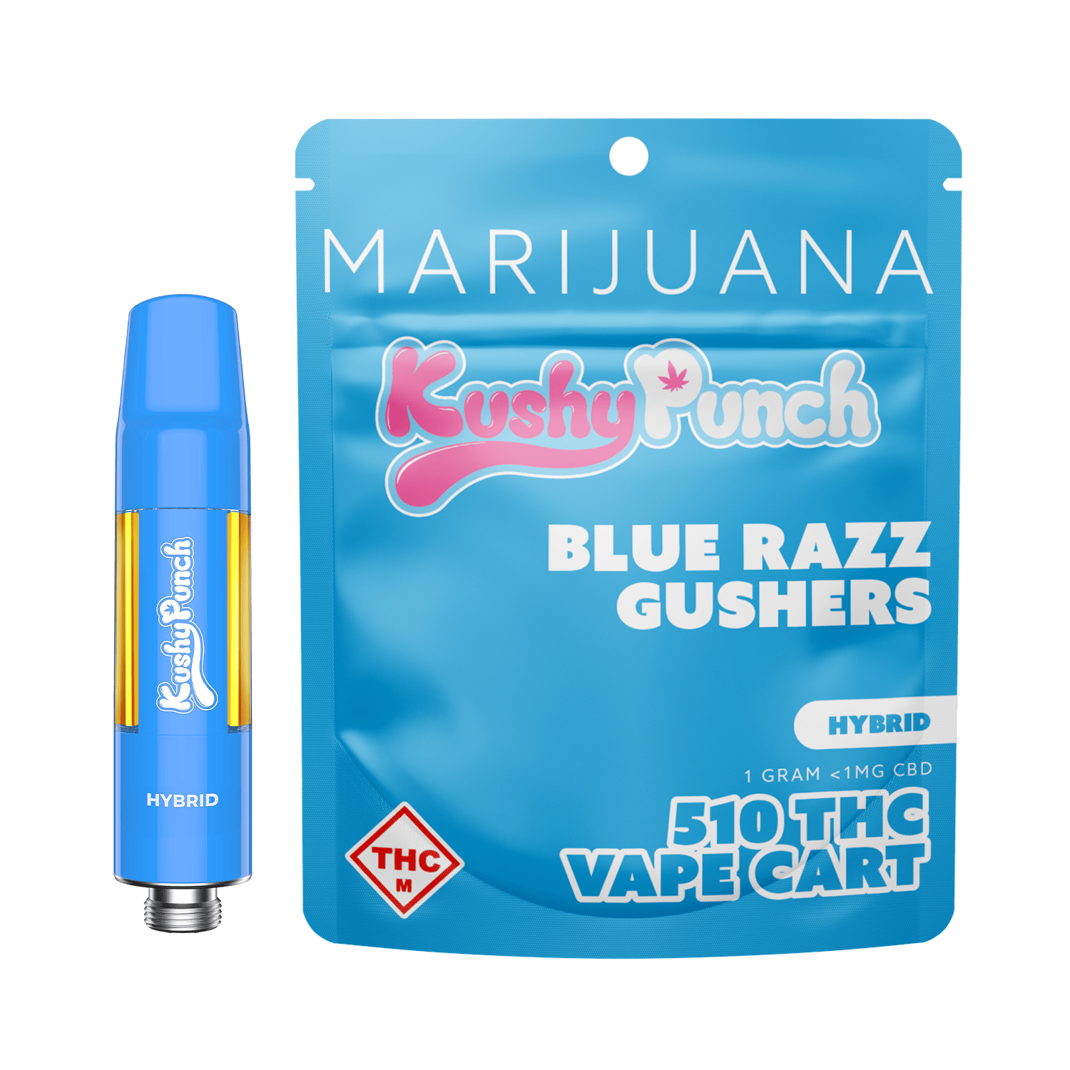 Kushy Punch: Vape | Blue Razz Gushers | Cartridge | 1g | GDF