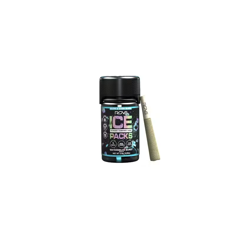 Product Rove - Watermelon Burst - 2.5g - 5 Pack - Ice Pack Infused Pre Rolls