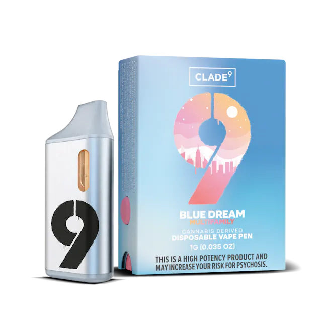 Clade9 Disposable Vape Blue Dream 1g (sativa, disposables)