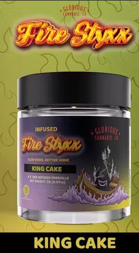 Product: King Cake | 0.5g x 4pk | Infused Fire Styxx Multipack | Simpler Daze